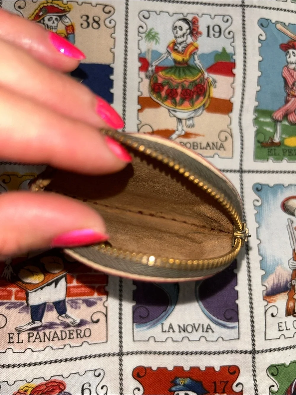 Handcrafted Red Mexican Leather Coin Purse-Vintage circa 1950